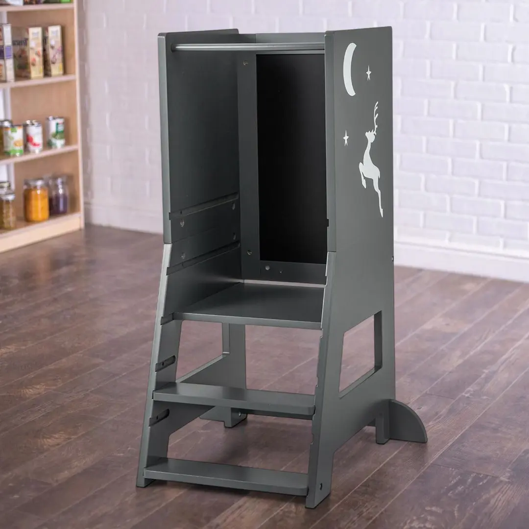 Tabureta-scara pentru copii Costway HY10196GR (Grey)