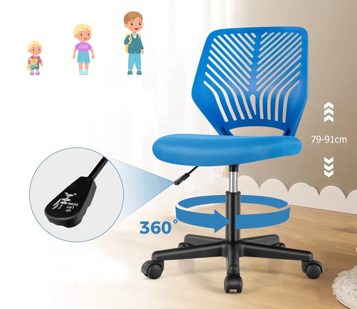 Fotoliu pentru copii Costway CB10620BL (Blue)