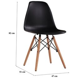 Scaun DP Eames A-37 (Natural/Black) Thumb