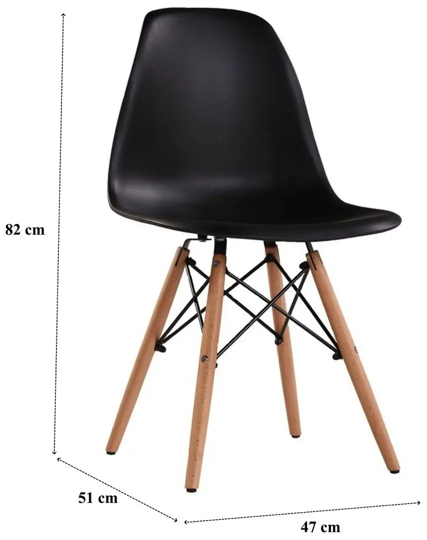 Scaun DP Eames A-37 (Natural/Black)