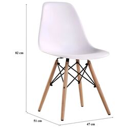 Scaun DP Eames A-37 (Natural/White) Thumb