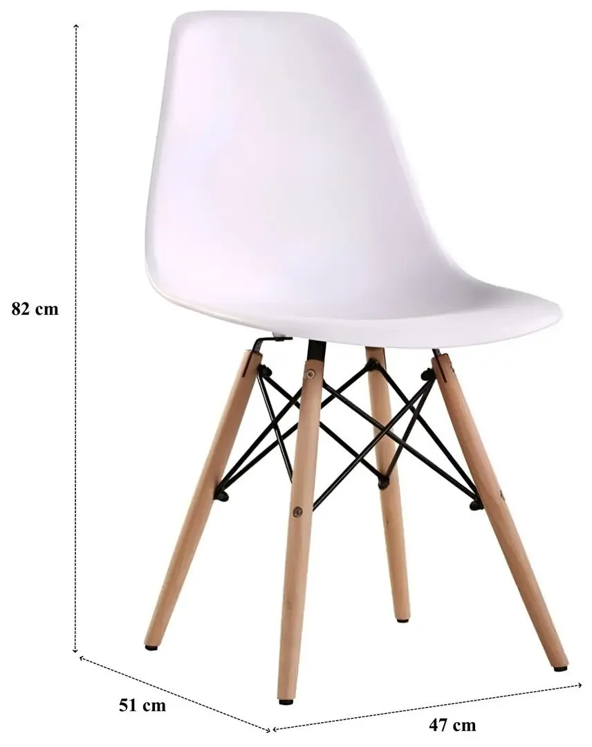 Scaun DP Eames A-37 (Natural/White)
