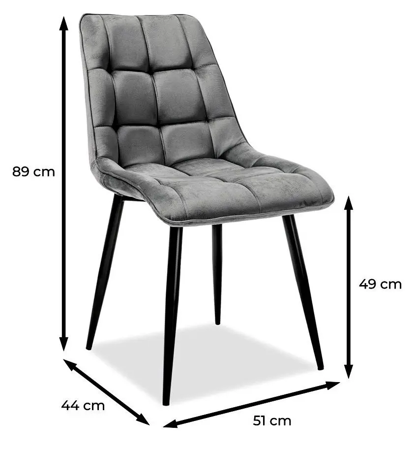 Стул Signal Chic Velvet (Gray/Black)