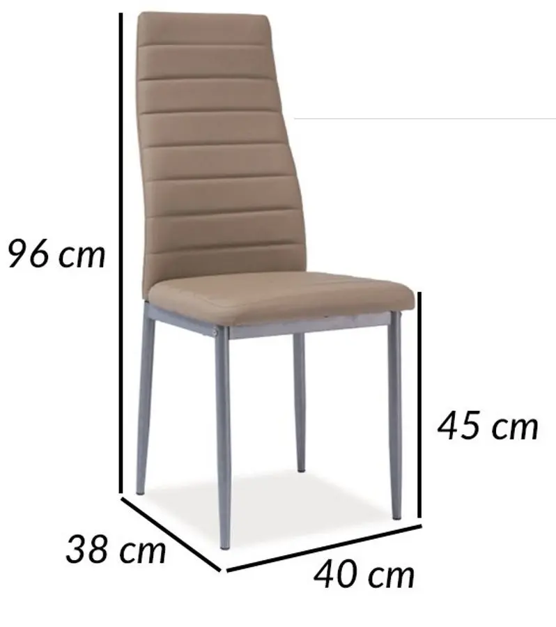 Стул Signal H261 Eco (Dark Beige/Bis Aluminium) - 3