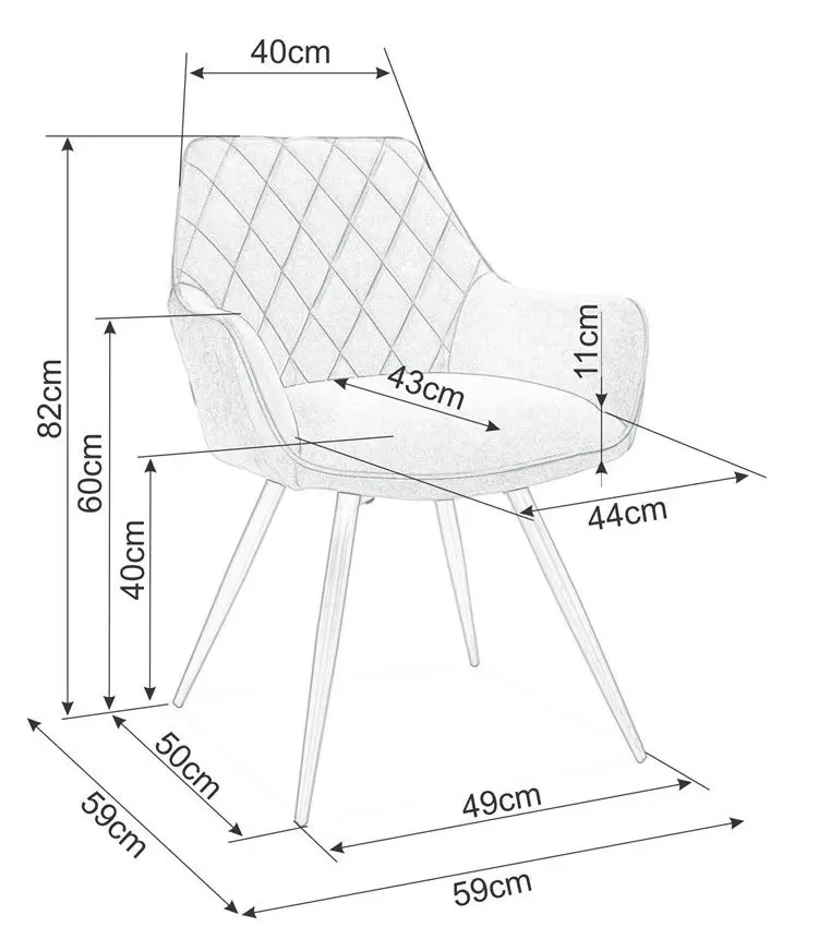 Стул Signal Linea Velvet (Black/Gray)