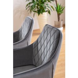 Стул Signal Linea Velvet (Black/Gray) Thumb