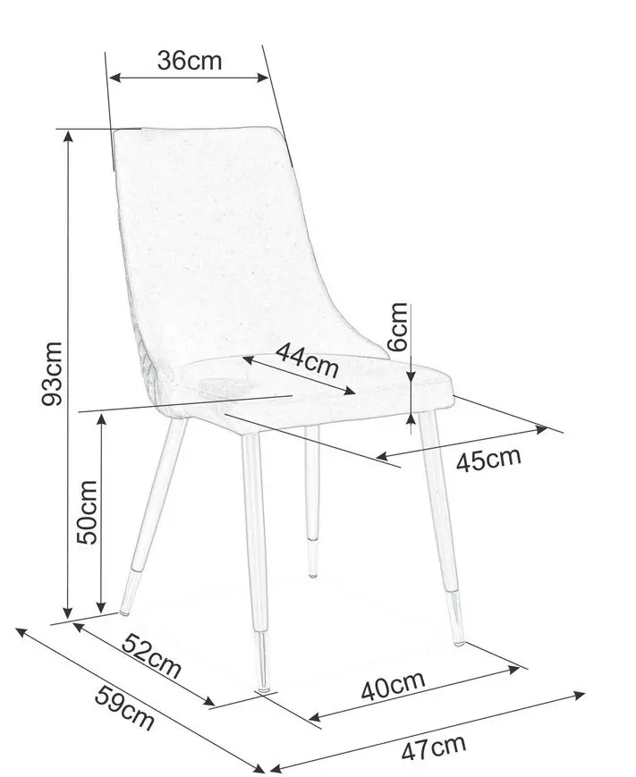 Стул Signal Piano Velvet (Black/Gray)