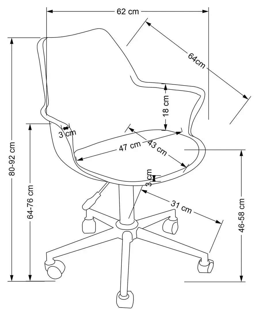 Fotoliu Halmar Gasly (Pink/White)