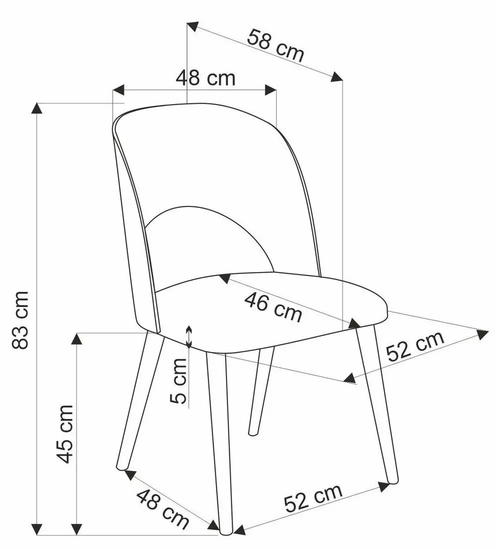 Scaun Halmar Cadiz (Natural Oak/Grey)