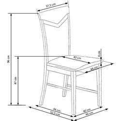 Scaun Halmar Citrone (Walnut Dark/Beige Light) Thumb