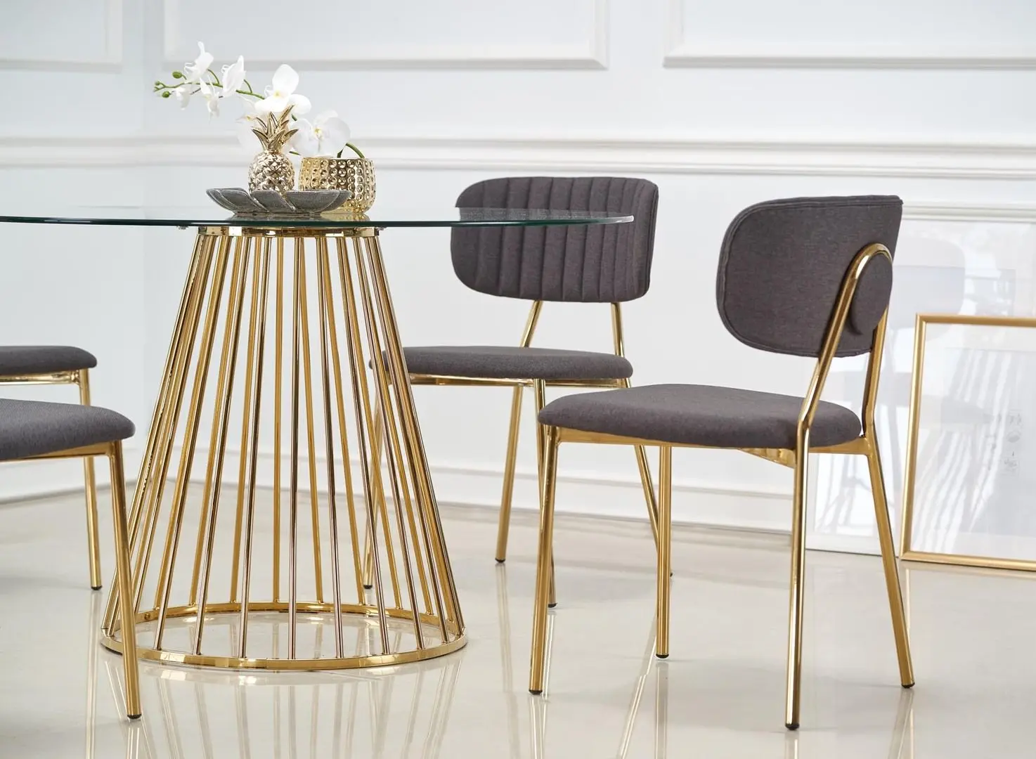 Scaun Halmar K362 (Gray Dark/Gold) - 8