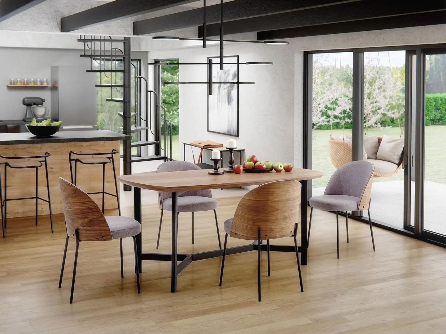 Стул Halmar K451 (Gray/Walnut Light) - 6
