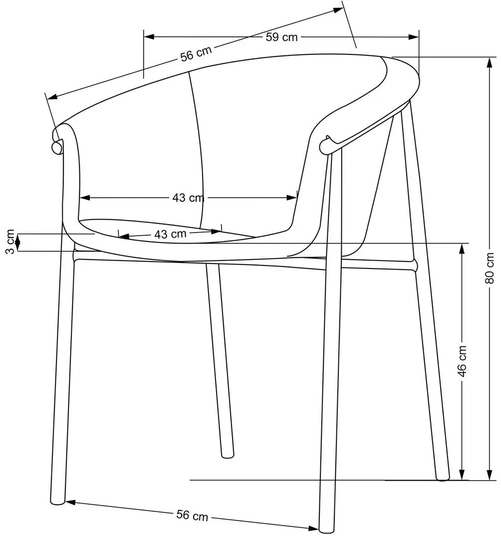Scaun Halmar K489 (Beige/Natural)