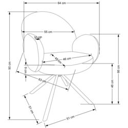 Scaun Halmar K498 (Beige/Black) Thumb