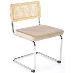 Scaun Halmar K504 (Beige/Natural/Chrome) Thumb
