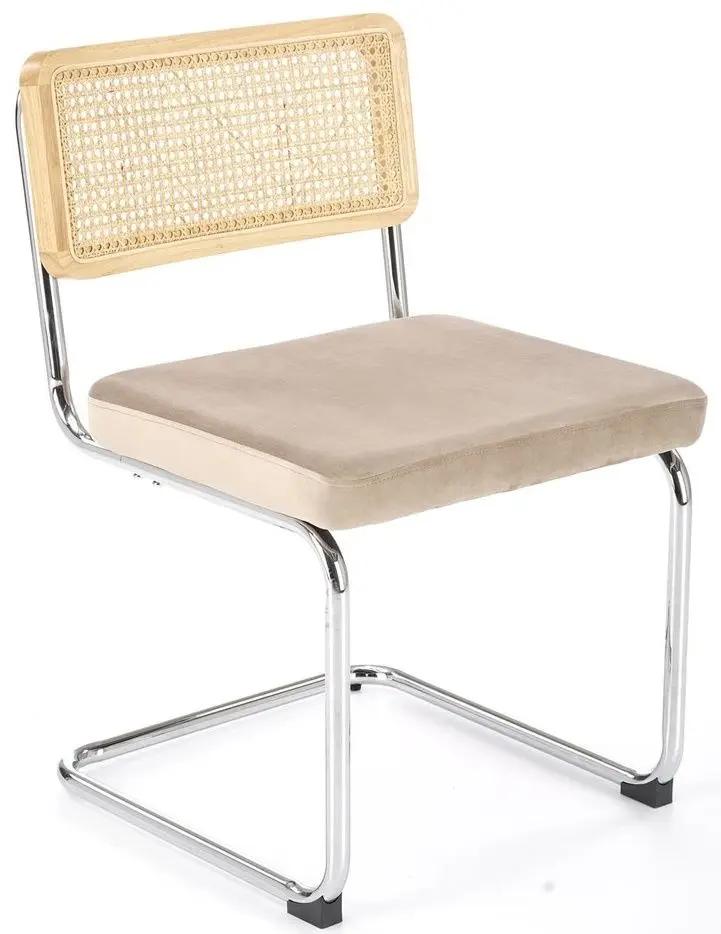 Scaun Halmar K504 (Beige/Natural/Chrome) - 3
