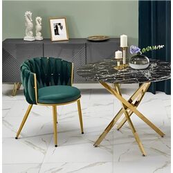 Scaun Halmar K517 (Dark Green/Gold)