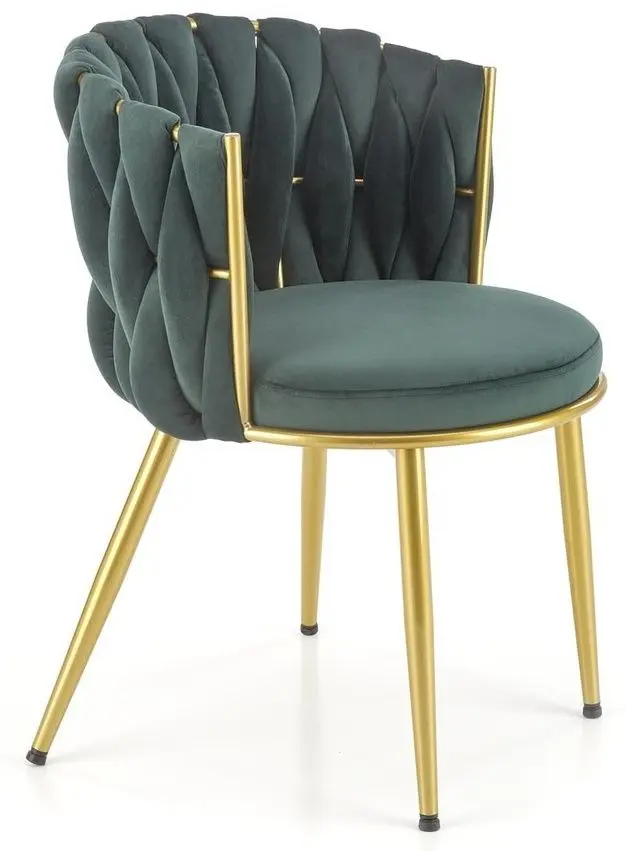 Scaun Halmar K517 (Dark Green/Gold)