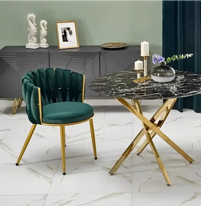 Scaun Halmar K517 (Dark Green/Gold)