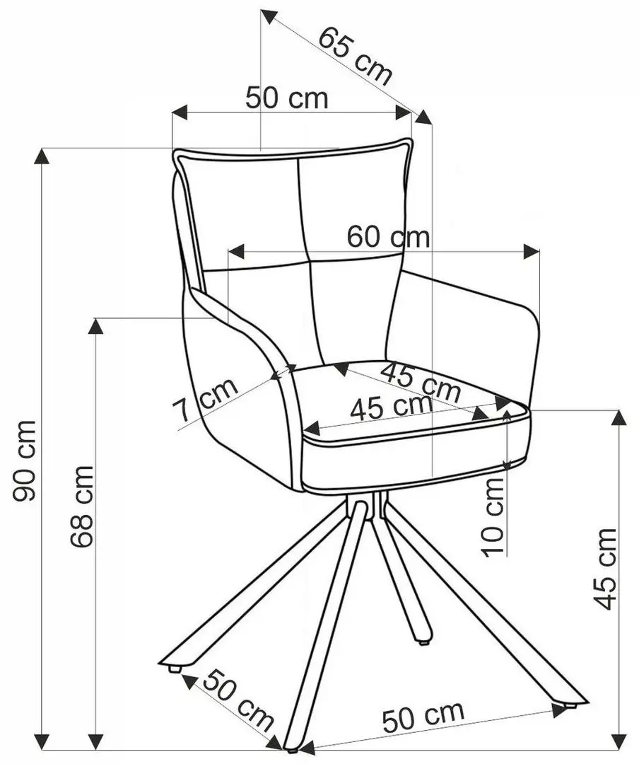 Scaun Halmar K528 (Cappuccino/Black)