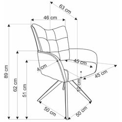 Scaun Halmar K540 (Cinnamon/Black) Thumb