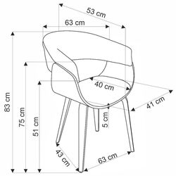 Стул Halmar K545 (Grey/Walnut) Thumb