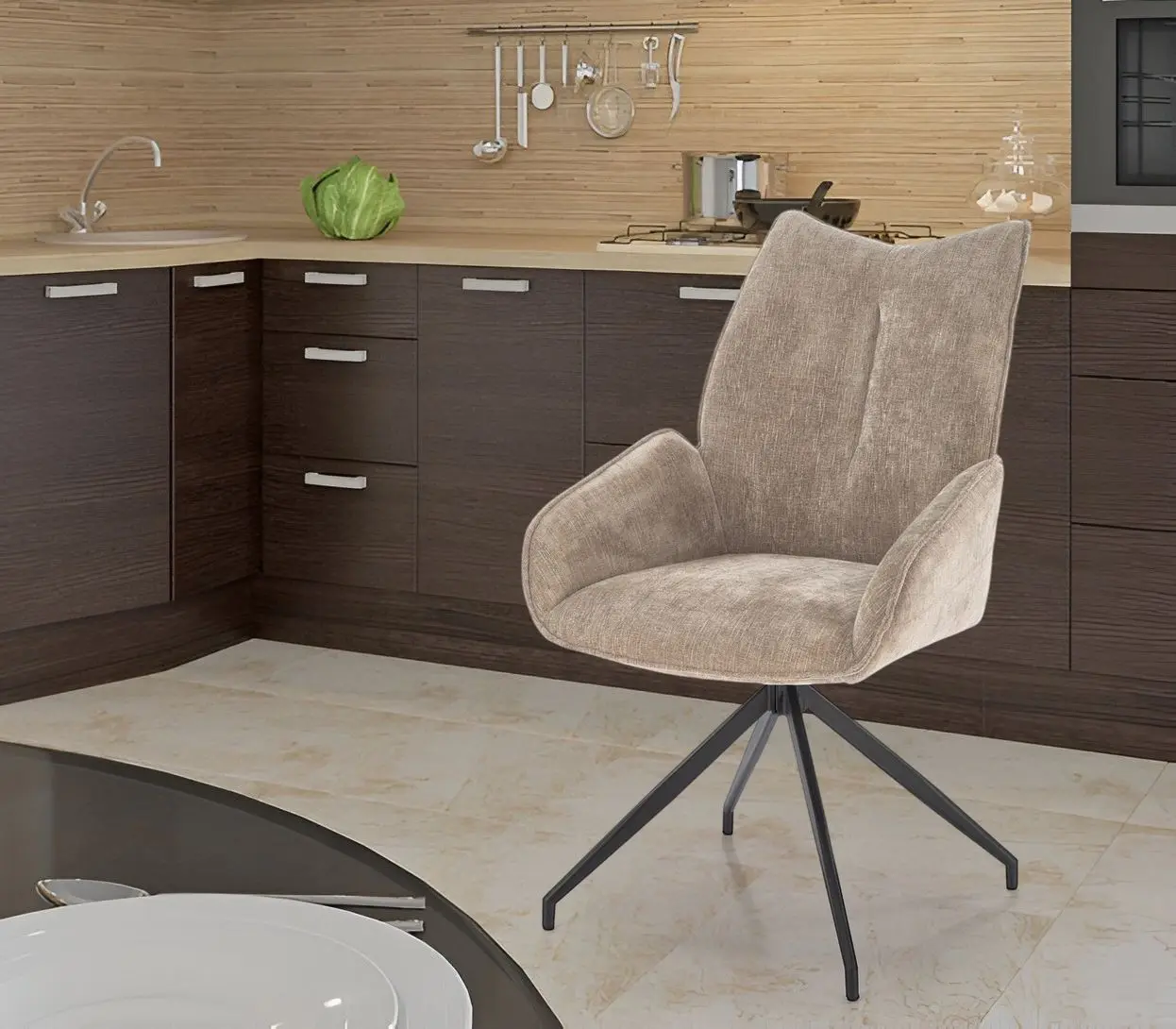 Scaun Halmar K553 (Beige/Black)