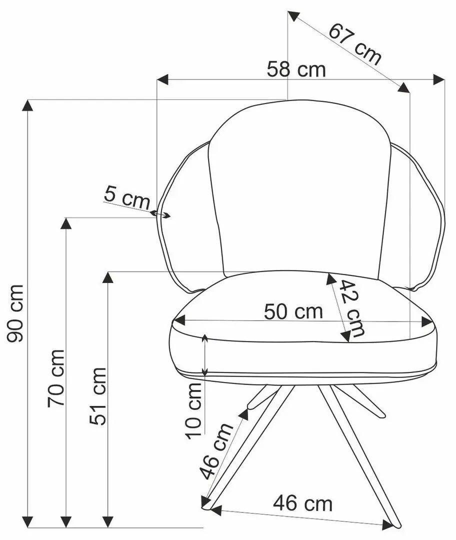 Scaun Halmar K554 (Brown/Beige/Black)