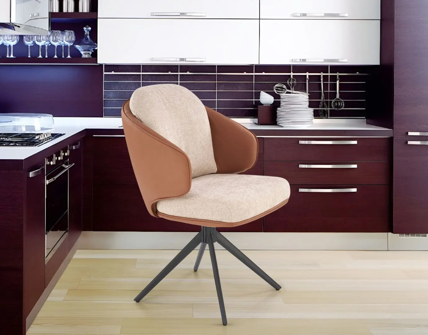 Scaun Halmar K554 (Brown/Beige/Black)