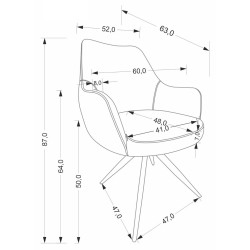 Scaun Halmar K564 (Beige/Black) Thumb