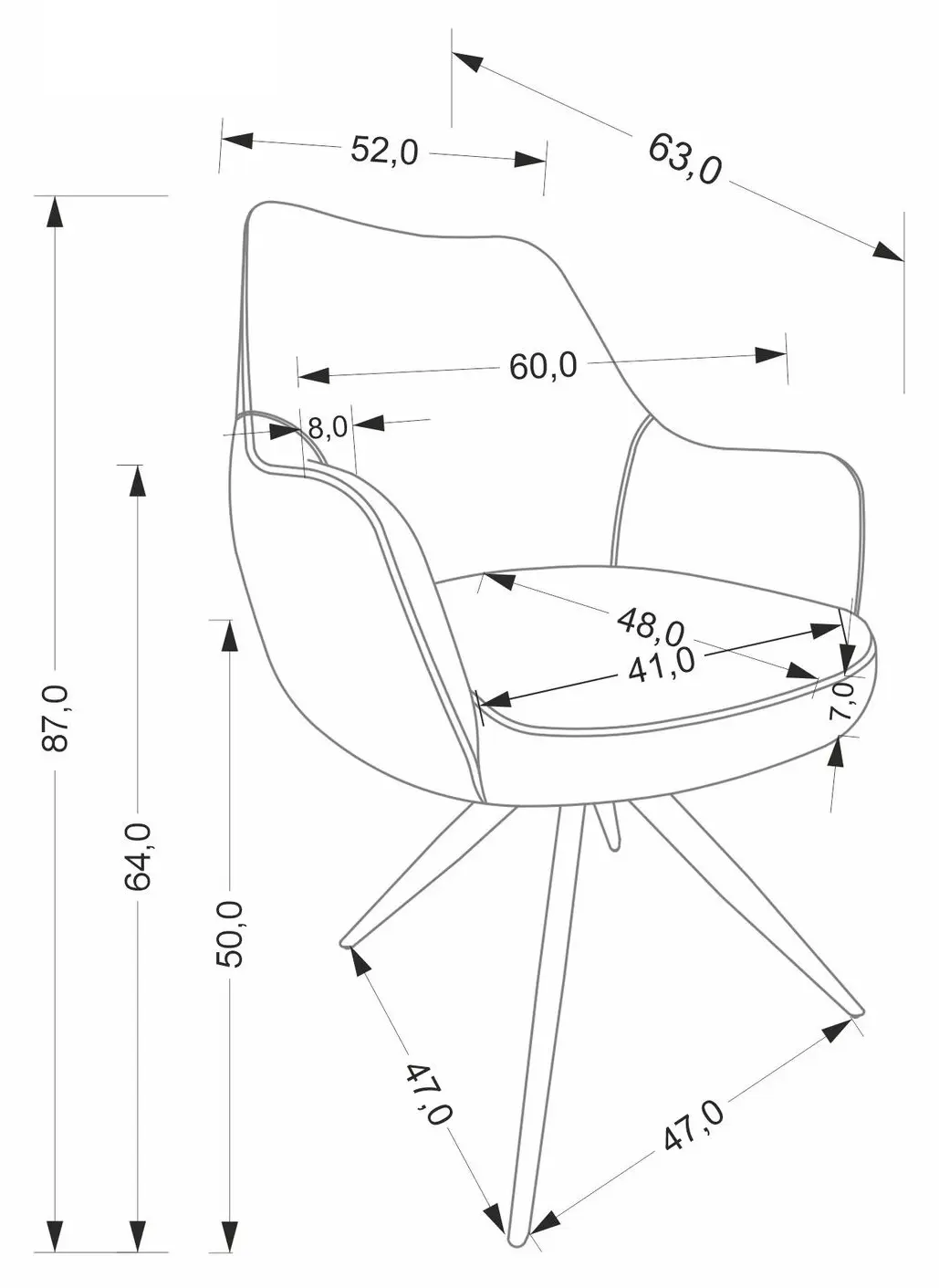 Scaun Halmar K564 (Beige/Black)
