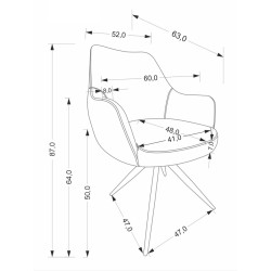 Scaun Halmar K564 (Grey/Black) Thumb