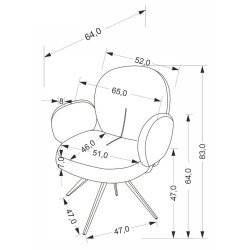 Scaun Halmar K568 (Cinnamon/Black) Thumb