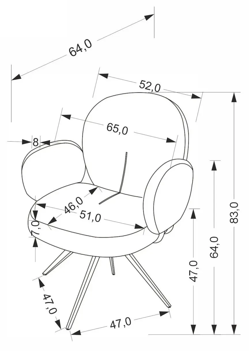Scaun Halmar K568 (Cinnamon/Black)
