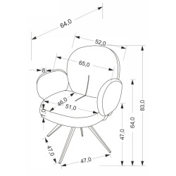 Scaun Halmar K568 (Dark Beige/Black) Thumb