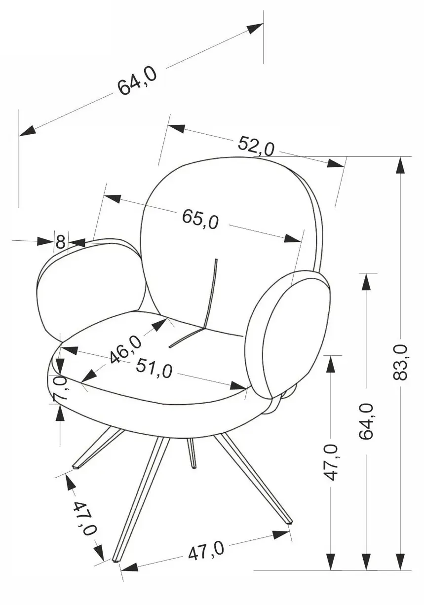 Scaun Halmar K568 (Dark Beige/Black)