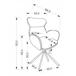 Стул Halmar K571 (Cinnamon/Black) Thumb