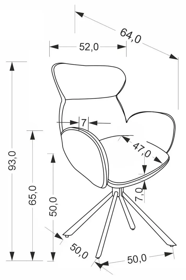 Scaun Halmar K571 (Dark Beige/Black)