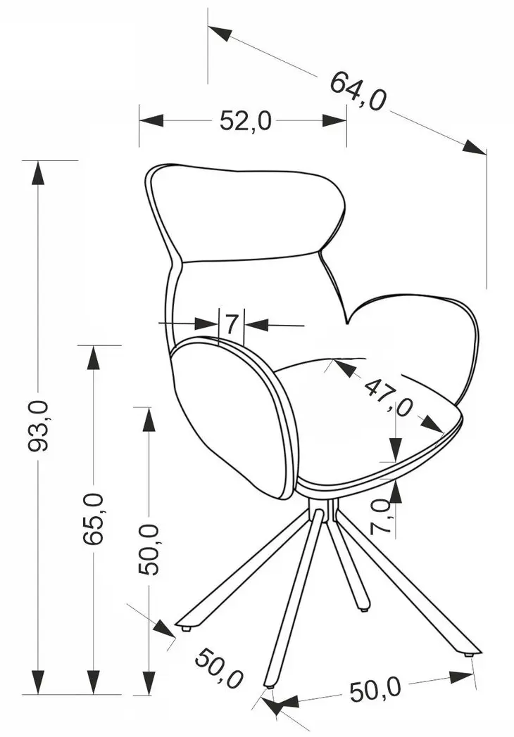 Стул Halmar K571 (Grey/Black)