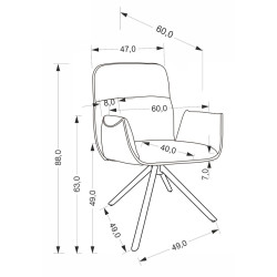 Scaun Halmar K574 (Dark Beige/Black) Thumb