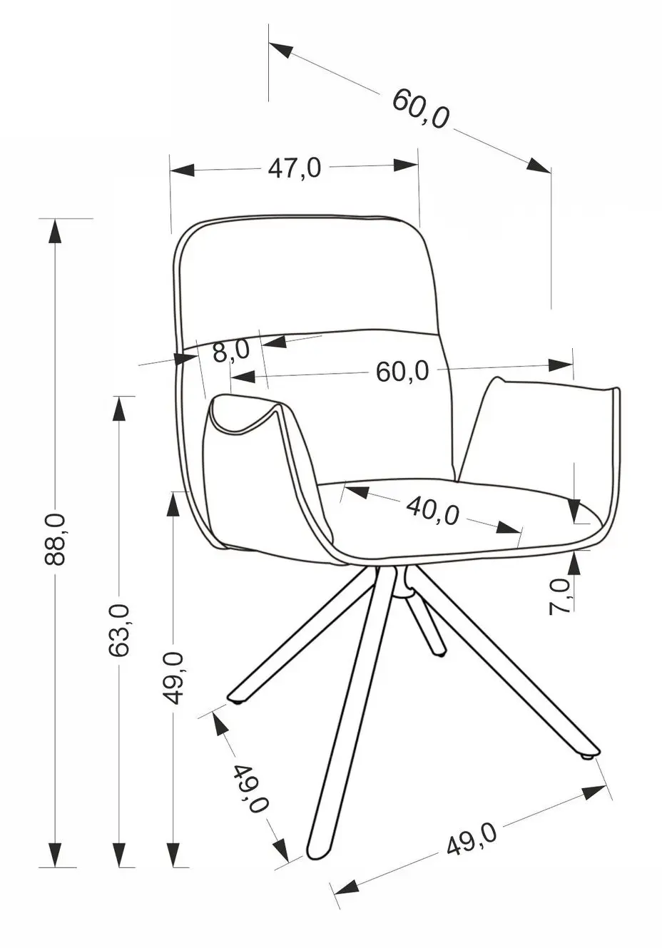 Scaun Halmar K574 (Dark Beige/Black)