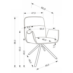 Scaun Halmar K574 (Grey/Black) Thumb