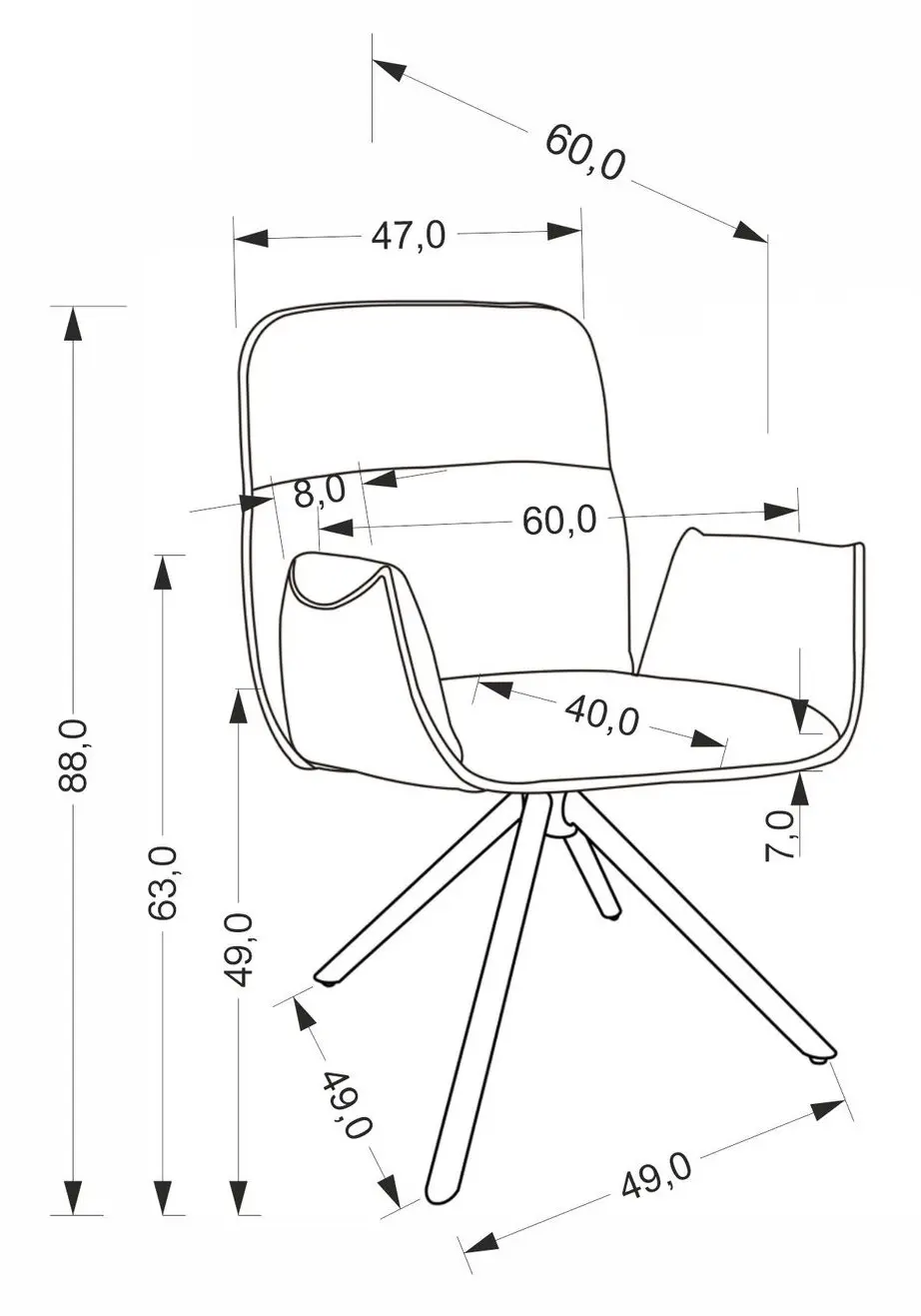 Scaun Halmar K574 (Grey/Black)