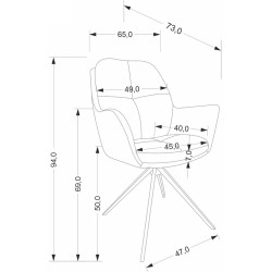 Scaun Halmar K591 (Light Grey/Black) Thumb