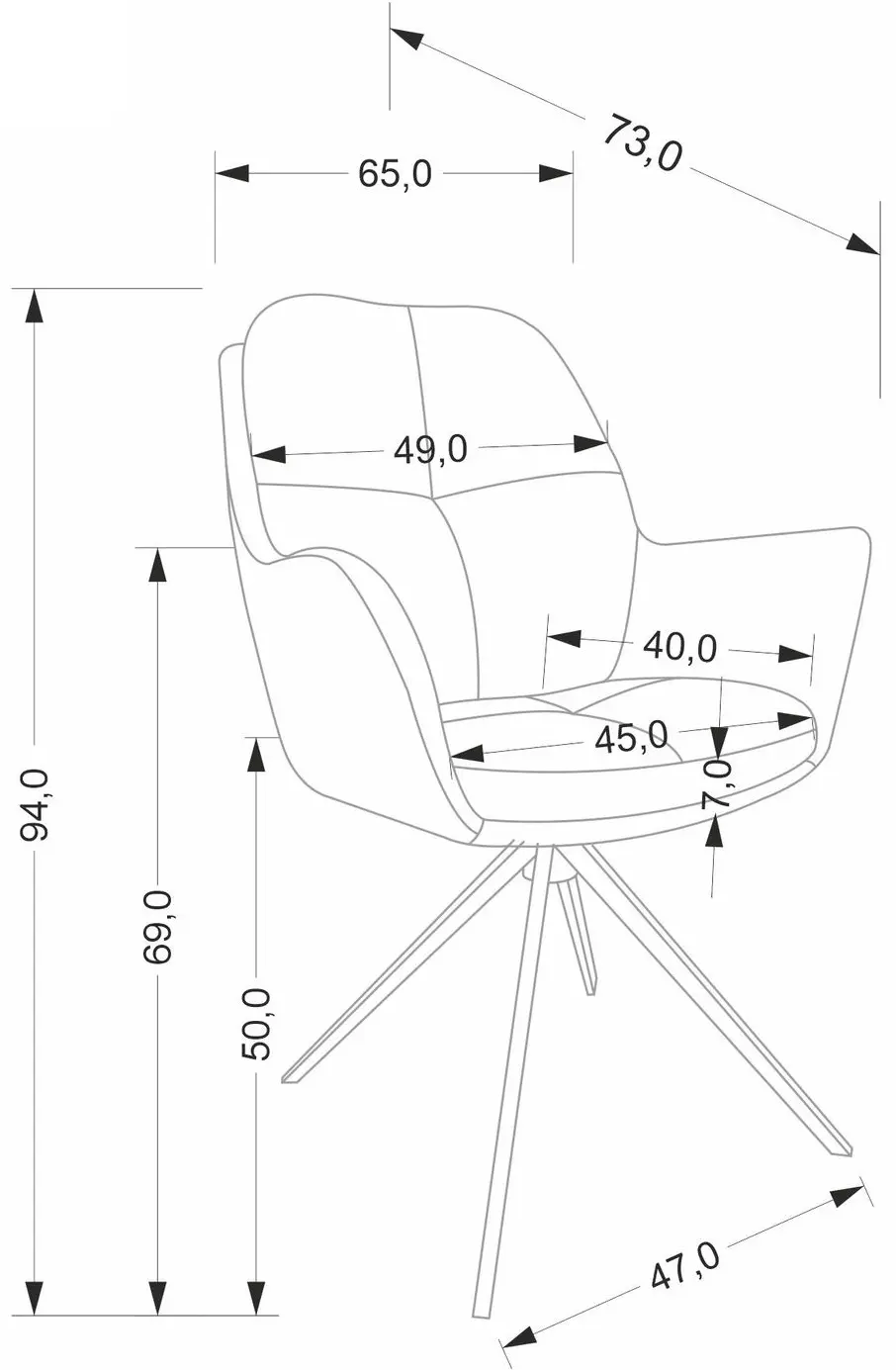 Scaun Halmar K591 (Light Grey/Black)