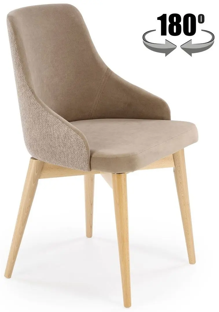 Стул Halmar Malaga (Beige/Natural Oak) - 3