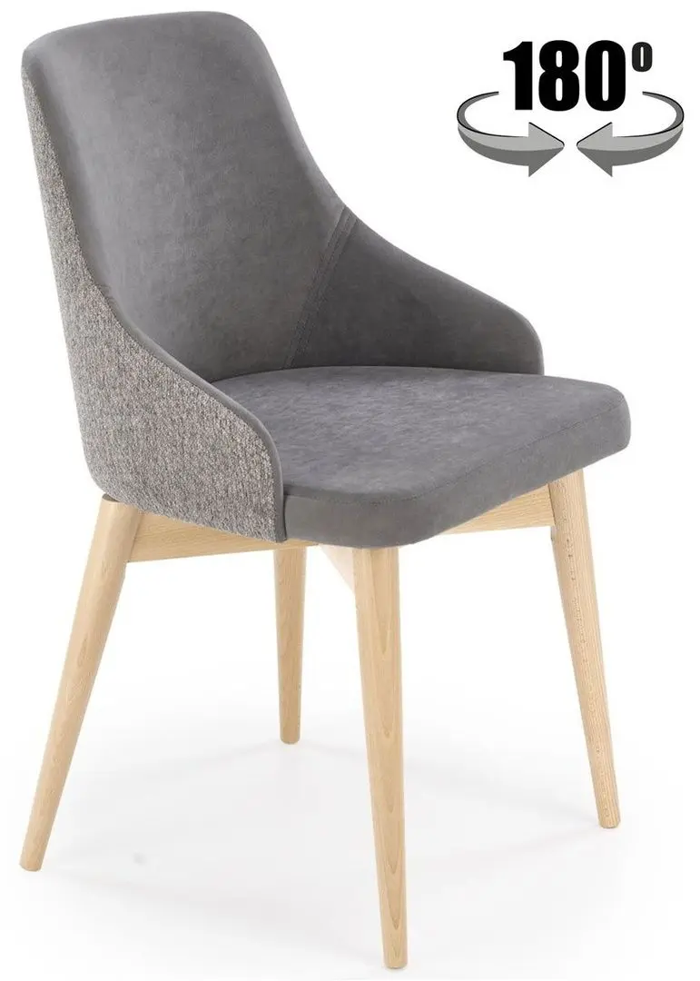 Стул Halmar Malaga (Grey/Natural Oak) - 3