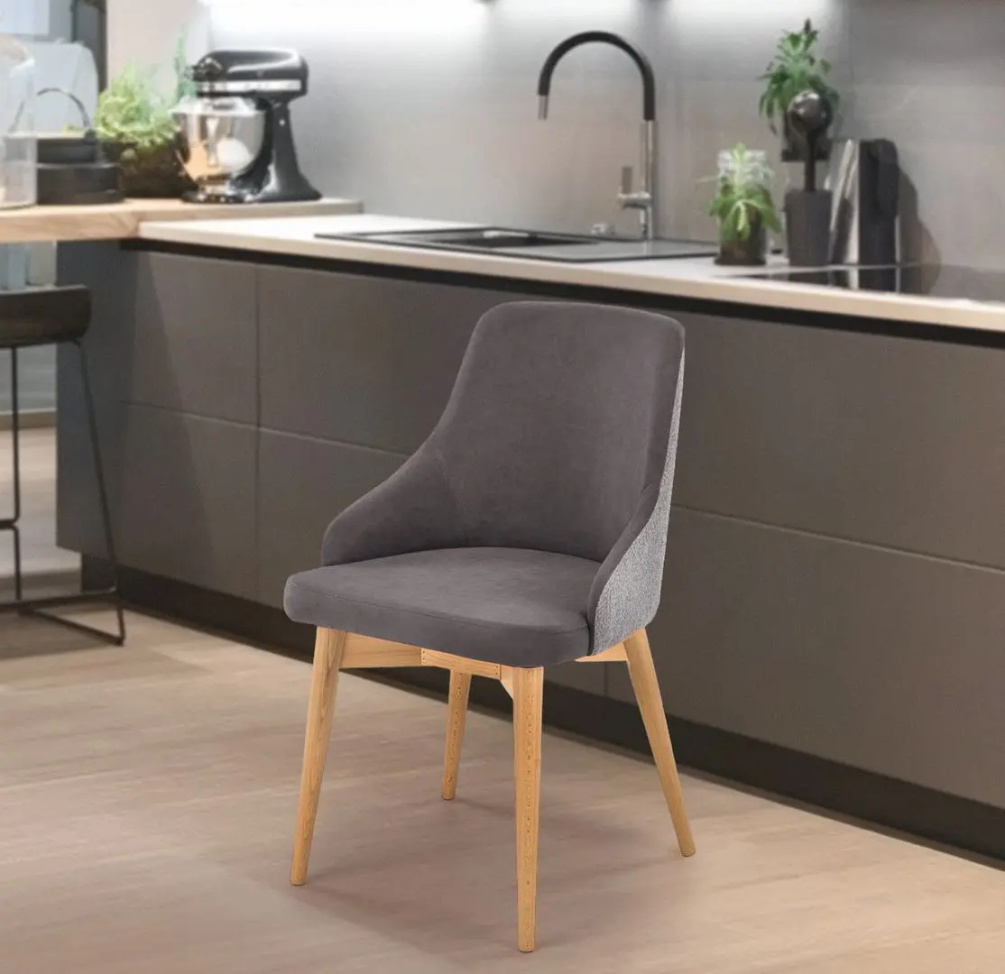 Стул Halmar Malaga (Grey/Natural Oak)