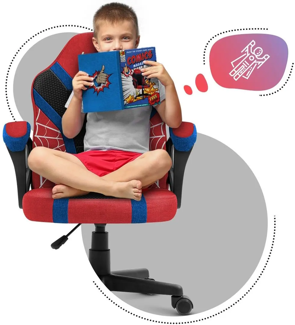 Fotoliu gaming pentru copii Huzaro Ranger Spider Mesh 1.0 (Black/Red/Blue) - 5