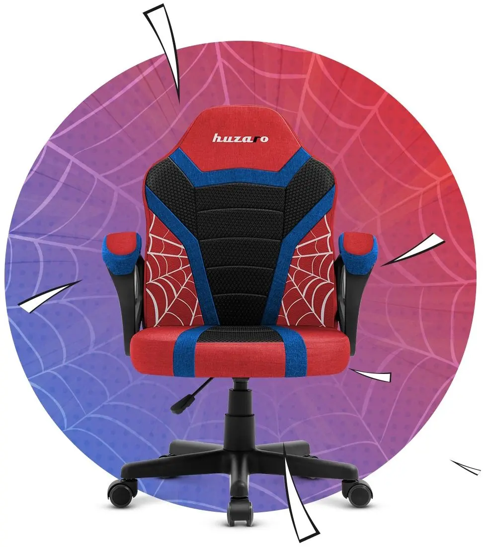 Fotoliu gaming pentru copii Huzaro Ranger Spider Mesh 1.0 (Black/Red/Blue) - 6